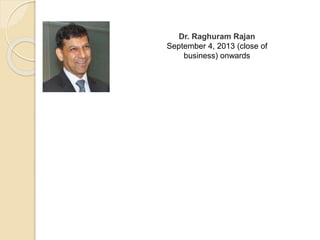 Dr. Raghuram Rajan
September 4, 2013 (close of
business) onwards
 