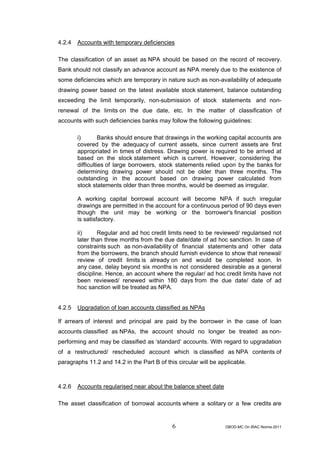 Rbi guidelines asset classifications july 2011 | PDF