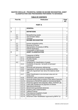 Rbi guidelines asset classifications july 2011 | PDF