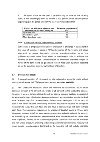Rbi guidelines asset classifications july 2011 | PDF