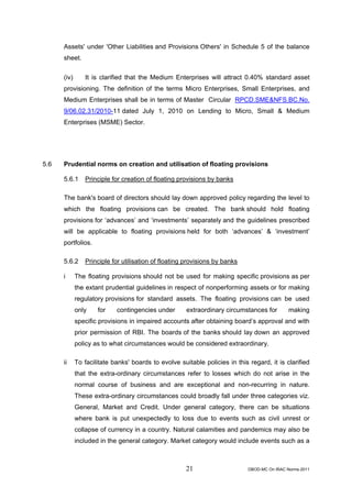 Rbi guidelines asset classifications july 2011 | PDF