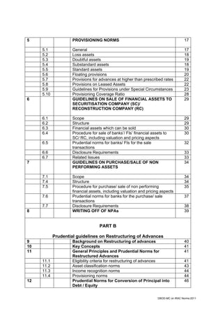 Rbi guidelines asset classifications july 2011 | PDF