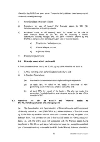Rbi guidelines asset classifications july 2011 | PDF