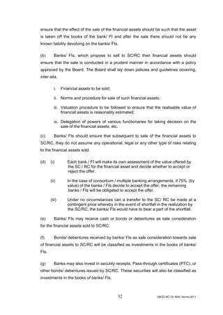 Rbi guidelines asset classifications july 2011 | PDF