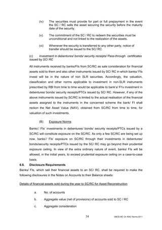 Rbi guidelines asset classifications july 2011 | PDF