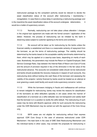 Rbi guidelines asset classifications july 2011 | PDF