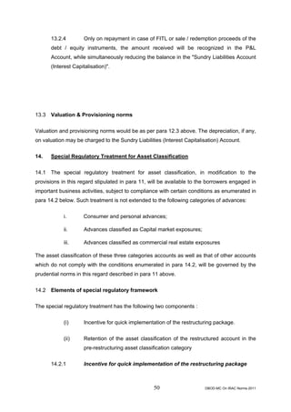 Rbi guidelines asset classifications july 2011 | PDF