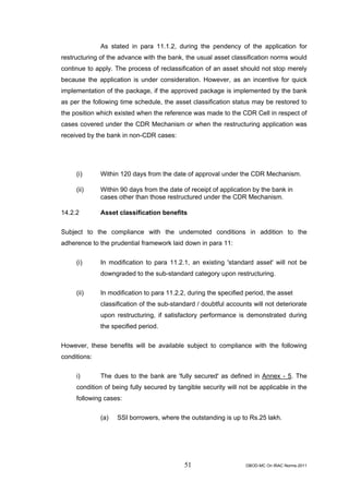 Rbi guidelines asset classifications july 2011 | PDF