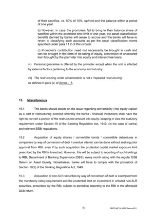Rbi guidelines asset classifications july 2011 | PDF
