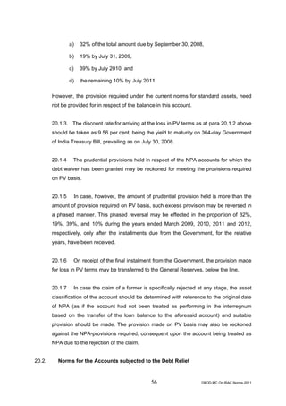 Rbi guidelines asset classifications july 2011 | PDF