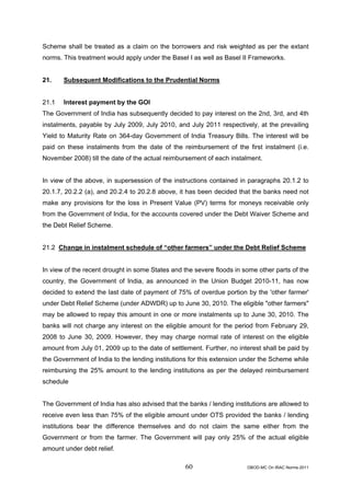 Rbi guidelines asset classifications july 2011 | PDF