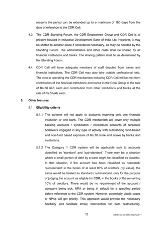 Rbi guidelines asset classifications july 2011 | PDF