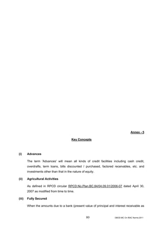 Rbi guidelines asset classifications july 2011 | PDF