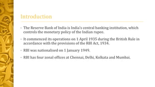 RBI & Its role in the Indian Banking Sector | PPTX