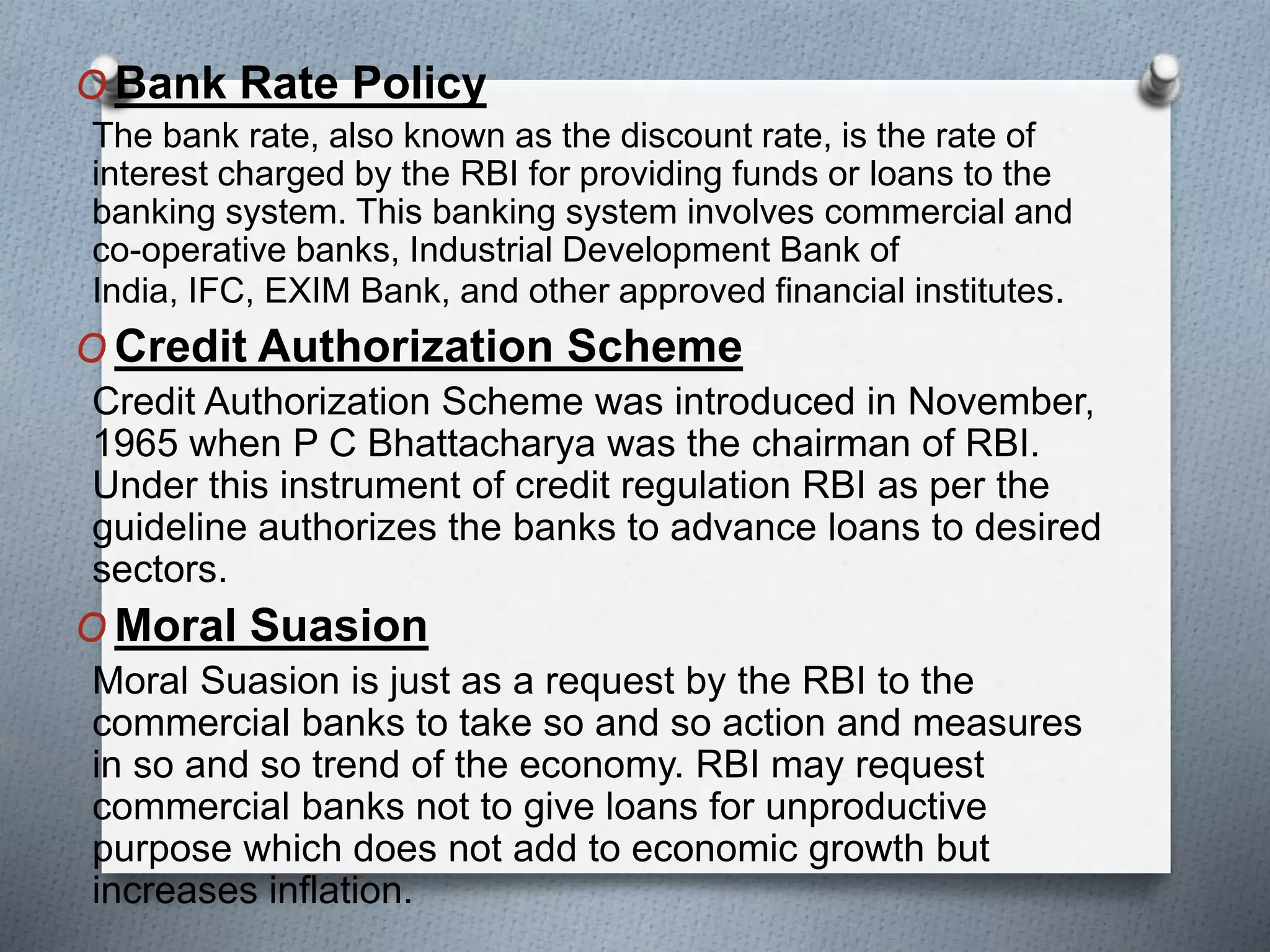 RIB monetary operations in india | PPTX