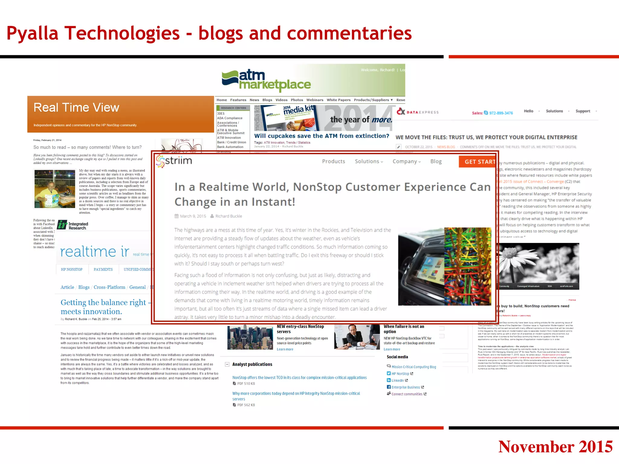 November 2015
Pyalla Technologies - blogs and commentaries
 
