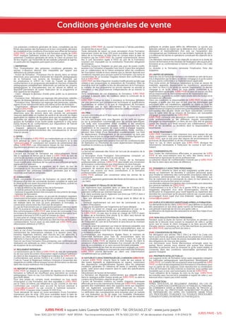 Conditions générales de vente 
Les présentes conditions générales de vente, complétées par les 
fiches descriptives des formations et le bon commande, décrivent 
les modalités et les conditions d’inscription aux offres de formation 
JURIS PAYE. Le fait de s’inscrire à une formation auprès de JURIS 
PAYE implique l’adhésion entière et sans réserve du Client aux 
présentes Conditions générales de vente, le Client se portant fort 
de leur respect par l’ensemble de ses salariés, préposés et agents, 
en particulier les Stagiaires participant à la Formation. 
I. DEFINITION : 
Pour l’interprétation des présentes conditions générales, les 
termes ci-dessous devront être interprétés par rapport aux 
définitions du présent article. 
- Action de formation : Processus mis en oeuvre, dans un temps 
déterminé, pour permettre d’atteindre les objectifs pédagogiques 
de la formation. Les actions de formation financées par 
les employeurs (L 6353-1 du Code du Travail) se déroulent 
conformément à un programme pré-établi en fonction d’objectifs 
pédagogiques préalablement déterminés qui précise les moyens 
pédagogiques et d’encadrement mis en oeuvre et définit un 
dispositif permettant de suivre l’exécution de ce programme et 
d’en apprécier les résultats. 
- Client : désigne le donneur d’ordre privé, public ou la personne 
physique. 
- Formation Inter : formation qui regroupe des personnes, salariés, 
agents, de diverses entités dans une même action de formation. 
- Formation Intra : formation qui regroupe des personnes, salariés, 
agents d’une même entité dans une même action de formation. 
- Organisation : désigne toute entité publique ou privée faisant 
appel à JURIS PAYE. 
- Règlement intérieur : document écrit par lequel JURIS PAYE 
détermine, pour les actions dans ses centres, les principales 
mesures applicables en matière de santé et de sécurité, les règles 
applicables en matière de discipline ainsi que les modalités selon 
lesquelles est assurée la représentation des stagiaires pour les 
actions de formation d’une durée totale supérieure à cinq cents 
(500) heures et ce, conformément aux dispositions de l’article 
L.6352-4 du Code du travail. 
- Stagiaire : personne engagée et active dans un processus 
d’acquisitionde perfectionnement des connaissances et de leur 
mise en oeuvre. 
II. OFFRE : 
L’offre de formation Juris Paye est matérialisée par un document 
écrit adressé au client. Le catalogue des formations et le site 
“www.juris-paye .fr” constituent les moyens de présentation des 
offres Juris Paye. Les informations issues du site mises à jour 
régulièrement priment sur celles du catalogue papier. 
III. FORMATION DU CONTRAT : 
L’accord sur l’action de formation est irrévocablement formé 
dès la signature et l’envoi par le client à JURIS PAYE du bon de 
commande dument complété figurant en fin de catalogue ou d’un 
document écrit et signé (lettre, courriel ou télécopie). 
Toute modification ultérieure de l’accord ne sera effective qu’après 
signature d’un avenant. 
De convention expresse, la signature, par le client, du bon de 
commande ou du document (lettre, courriel ou télécopie) implique 
l’acceptation des présentes conditions générales que le client 
reconnaît avoir lues et comprises. 
IV. COMMANDE : 
Toute commande d’actions de formation ne prend effet qu’à 
réception d’un bon de commande dument complété et signé par 
le client ou de tout autre document écrit et signé (lettre, courriel ou 
télécopie) indiquant précisément : 
- le titre, la référence, les dates et lieu de la formation 
- le nom et prénom de l’un ou des stagiaires, 
- l’adresse à laquelle doivent être envoyés les documents de stage, 
- l’adresse de facturation. 
JURIS PAYE adresse, en retour, un accusé de réception rappelant 
notamment la formation commandée, les conditions financières et 
les modalités de réalisation de la formation. Lorsque l’inscription 
est réalisée dans les trois (3) jours précédant la formation, la 
convocation pourra tenir lieu d’accusé de réception. 
En cas de financement par un organisme paritaire collecteur agréé 
(OPCA), la prise en charge des frais de formation par ce dernier doit 
être communiquée à JURIS PAYE avec le bon de commande. C’est 
sur la base de cette prise en charge, que les services formation sont 
autorisés à facturer à l’OPCA pour le compte du client. 
Si cette prise en charge n’est pas parvenue à JURIS PAYE avant le 
début de la session, celle-ci facturera au client les frais de formation 
correspondants. Aucun avoir ne sera établi par JURIS PAYE pour 
refacturation ultérieure à l’OPCA. 
V. CONVOCATION : 
Dans le cas d’une Formation Inter-entreprises, une convocation 
mentionnant les informations relatives à la session (date, lieu, 
horaires, règlement intérieur, plan d’accès etc.) est adressée, à 
l’avance, au client, lequel se charge, à son tour, de transmettre les 
éléments à chacun de ses stagiaires. 
Dans le cas d’une Formation Intra-entreprise, une confirmation de 
réalisation est adressée au client. Cette confirmation vaut accusé 
de réception de la commande. 
VI. REGLEMENT INTERIEUR : 
La transmission par le client à JURIS PAYE du bon de commande 
ou de tout autre document d’inscription signé implique l’adhésion 
du client et des stagiaires au Règlement intérieur de JURIS PAYE. 
Conformément aux articles R.6352-2 et L.6352-3 et suivants du 
Code du Travail, le Règlement intérieur s’impose à l’ensemble des 
stagiaires accueillis, même lorsque l’action de formation se déroule 
dans des locaux extérieurs mis à disposition. 
VII. REPORT ET ANNULATION : 
JURIS PAYE se réserve la possibilité de reporter ou d’annuler la 
formation si l’effectif est insuffisant pour permettre sa conduite 
pédagogique. Dans ce cas, il en informe l’établissement dans les 
plus brefs délais. 
Pour être pris(e) en compte, toute annulation ou tout report 
d’inscription à une Formation doit être signalé(e) à JURIS PAYE 
par le Client lui-même, par téléphone ou par courriel, et doit être 
confirmé(e) par courriel avec accusé de lecture adressé à 
contact@juris-paye.fr ou par courrier à l’adresse suivante : 
JURIS PAYE, 4 square Jules Guesde 91 000 Evry. 
Toute demande de report ou toute annulation d’une Formation 
intervenant plus de vingt (20) jours ouvrables avant la date de 
début de la Formation, la date prise en compte étant la date de 
réception JURIS PAYE du courriel mentionné à l’alinéa précédent, 
ne donne lieu à aucun frais. 
Toute demande de report ou toute annulation d’une Formation 
intervenant moins de vingt (20) jours ouvrables avant la date de 
début de la Formation, la date prise en compte étant la date de 
réception par les JURIS PAYE du courriel susmentionné, donne 
lieu à une facturation égale à 100% du prix de la Formation, 
montant non imputable sur la contribution financière obligatoire 
de formation. 
Toutefois, lorsqu’un Stagiaire ne peut pas, pour de justes motifs, 
assister à la Formation à laquelle il est inscrit, il peut être remplacé 
par un collaborateur de la même entreprise selon les conditions 
de l’inscription initiale et sous réserve que ce dernier réponde aux 
conditions requises pour pouvoir suivre la Formation. Les noms et 
coordonnées de ce nouveau Stagiaire doivent être confirmés par 
écrit à JURIS PAYE. 
JURIS PAYE est libre d’apporter toute(s) modification(s) qu’elle juge 
utile(s) à ses programmes et prestations de Formation. Elles se 
réserve le droit de modifier le lieu de déroulement de la Formation, 
le contenu de leur programme ou encore reporter ou annuler la 
Formation si des circonstances indépendantes de sa volonté l’y 
oblige. 
Ainsi notamment, en cas d’absence du formateur, JURIS PAYE 
s’engage à assurer dans les meilleurs délais la continuité de la 
Formation. 
JURIS PAYE s’oblige en outre à remplacer le formateur défaillant 
par une personne aux compétences techniques et qualifications 
équivalentes et veillent à ce que le changement de formateur 
n’interrompe pas le bon déroulement de la Formation ou 
s’engagent à reporter la Formation dans les meilleurs délais. 
VIII. PRIX : 
Les prix sont indiqués en € hors taxes. Ils sont à majorer de la TVA 
au taux en vigueur. 
Les prix des stages sont ceux figurant sur les tarifs en vigueur 
ou sur la proposition commerciale pour les actions spécifiques. 
Les tarifs sont susceptibles d’être modifiés si les variations 
économiques le rendent nécessaire. Ils comprennent les frais 
d’animation et les supports de cours remis à chaque stagiaire. 
Certains documents particuliers (publications, livres, normes,..) 
peuvent faire l’objet d’une facturation supplémentaire. Les frais 
de déplacement, d’hébergement et de restauration ne sont pas 
compris dans le prix du stage sauf indication contraire figurant sur 
le bon de commande ou la convention de formation. 
Les prix peuvent également varier en fonction de conditions locales 
de réalisation ou d’évolution du cadre réglementaire obligatoires 
modifiant le contenu ou la durée. 
IX. FACTURE : 
La facture est adressée dès l’envoi de l’accusé de réception de la 
commande. 
La facturation d’une Formation Intra-entreprise comporte un 
acompte d’un montant de 50% du prix global. 
Pour les actions entrant dans le champ de la formation 
professionnelle continue, JURIS PAYE peut établir une convention 
de formation conformément aux dispositions du droit français. 
En dehors de ce cadre JURIS PAYE peut établir un contrat de 
prestation de services pour les clients qui ne pourraient pas 
financer ces actions sur leurs contributions à la formation 
professionnelle continue. 
JURIS PAYE adresse une convention selon les termes de la 
commande : 
- à l’OPCA, organisme gestionnaire des fonds de formation du client ; 
- au client. 
X. REGLEMENT ET PENALITE DE RETARD : 
Les règlements sont payables dans un délai de 30 jours, le 10, 
aucun escompte n’étant accordé pour un paiement anticipé. Le 
paiement s’effectue par virement bancaire. 
Si le client souhaite que le règlement soit émis par l’OPCA dont il 
dépend, il lui appartient de: 
- faire une demande de prise en charge avant le début de la 
formation, 
- l’indiquer explicitement sur son bon de commande ou son 
bulletin d’inscription, 
- s’assurer du paiement par l’organisme qu’il aura désigné. 
Si l’OPCA ne prend en charge que partiellement le coût de la 
formation, le complément de facture sera adressé au client. 
Si JURIS PAYE n’a pas reçu la prise en charge de l’OPCA avant 
le début de la formation (voir article 5), le client sera facturé de 
l’intégralité du coût de la formation. 
En cas de non paiement par l’OPCA, le client restera redevable 
de l’intégralité du coût de la formation et sera facturé du montant 
correspondant. 
En cas de retard de paiement, sur mise en demeure préalable, une 
pénalité de retard sera calculée et due mensuellement, avec un 
intérêt annuel égal à trois fois le taux de l’intérêt légal en vigueur 
à l’échéance prévue. 
Conformément aux dispositions légales fixant le montant de 
l’indemnité forfaitaire pour frais de recouvrement dans les 
transactions commerciales prévue à l’article L. 441-6 du Code de 
commerce, JURIS PAYE se réserve le droit d’exiger du client le 
versement d’une indemnité forfaitaire d’un montant de 40€ pour 
frais de recouvrement et ce, sans aucune formalité préalable. 
Dans l’hypothèse où les frais de recouvrement engagés par JURIS 
PAYE seraient supérieurs au montant de cette indemnité forfaitaire, 
JURIS PAYE pourra demander au client une indemnisation 
complémentaire sur justificatifs. 
XI. NATURE ET CARACTERISTIQUES DE LA MISSION JURIS PAYE : 
L’action JURIS PAYE s’inscrit dans le cadre de ses statuts et 
des textes législatifs et réglementaires en vigueur, notamment 
des dispositions complémentaires figurant dans les présentes 
conditions générales. En l’absence de textes à caractère d’ordre 
public, cette action peut s’exercer dans le cadre des spécifications 
de ses clients. 
Déroulement de l’action de formation : 
La formation est dispensée conformément aux objectifs définis 
dans le catalogue publié chaque année par JURIS PAYE ou dans le 
contenu de la formation, négocié de gré à gré. 
L’action de formation s’exerce au travers d’apports théoriques 
effectués par le ou les intervenants choisis par JURIS PAYE, lesquels 
peuvent être matérialisés dans des supports remis aux stagiaires. 
Elle est également susceptible d’être dispensée au moyen 
d’exercices nécessitant la pratique sur un logiciel de paye ou excel. 
La vérification des connaissances ainsi acquises peut se traduire 
par une évaluation en fin de stage. Les modalités d’évaluation 
sont définies par JURIS PAYE et, le cas échéant, par les autorités 
publiques et privées ayant défini les référentiels. Le succès aux 
épreuves prévues se traduit par la délivrance d’un certificat, d’une 
attestation et éventuellement d’un avis sur l’acquisition des 
connaissances par l’intéressé et le cas échéant, l’aptitude de celui-ci 
à effectuer les tâches et opérations constituant les objectifs de la 
formation. 
Ces éléments mentionneront les objectifs, la nature et la durée de 
l’action de formation et les résultats de l’évaluation des acquis de la 
formation et ce, conformément à l’article L.6353-1 alinéa 2 du Code 
du travail. 
La réussite à la formation nécessite l’implication forte des 
stagiaires. 
XII. LIMITES DE MISSION : 
Dans les cas où l’action de formation est réalisée au sein de locaux 
mis à disposition par le client, ce dernier s’engage à ce qu’ils soient 
en tous points conformes à la réglementation applicable. 
Pour toute action de formation nécessitant la mise en oeuvre de 
matériels, appareils, équipements ou installations appartenant 
au client ou dont il a la garde ou assure l’exploitation, ce dernier 
s’engage à ce qu’ils soient en tous points conformes à la 
réglementation applicable. JURIS PAYE ne peut, en aucun cas, être 
tenue responsable du fonctionnement et de l’exploitation des 
installations, appareils ou autres objets situés dans les locaux où la 
formation est effectuée. 
Dans ces conditions, la responsabilité de JURIS PAYE ne peut être 
engagée, à quelle que titre que ce soit, pour les dommages que 
pourraient subir ces installations, appareils ou objets ou pour les 
accidents et leurs conséquences dont ces installations, appareils ou 
objets seraient à l’origine, et notamment pour les pertes d’exploitation 
susceptibles d’en résulter. Seule une faute caractérisée, commise 
dans le cadre strict de sa mission de formation, est susceptible 
d’engager la responsabilité de JURIS PAYE. 
JURIS PAYE contracte une assurance couvrant sa responsabilité 
civile professionnelle et les différents risques susceptibles 
d’engager sa responsabilité. Le client, de son côté, doit se garantir 
contre les risques qu’il ferait encourir aux collaborateurs JURIS 
PAYE et les accidents ou incidents dont la responsabilité lui 
incomberait. 
XIII. SOUS-TRAITANCE : 
JURIS PAYE s’autorise à faire intervenir tout sous-traitant de son 
choix, notamment mais non exclusivement une autre entité de 
JURIS PAYE, que ce soit pour des raisons de reconnaissance, de 
technicité, de disponibilité ou de lieu d’intervention. 
Dans ce cas, le client accepte que JURIS PAYE divulgue les 
informations nécessaires à l’exécution du contrat à son sous-traitant. 
XIV. CONFIDENTIALITE : 
Pour toutes les interventions effectuées, le personnel de JURIS 
PAYE et ses sous-traitants sont en vertu des textes, tenus à 
l’observance rigoureuse du secret professionnel. 
La présente clause de confidentialité n’interdit pas à JURIS PAYE 
de citer le client dans ses listes de référence. 
XV. DONNEES A CARACTERE PERSONNEL : 
JURIS PAYE informe le client et le(s) stagiaire(s) qu’elle met en 
oeuvre un traitement de données à caractère personnel ayant 
pour finalité le traitement des commandes (inscription, édition de 
documents administratifs). Ces données sont obligatoires aux 
fins de traitement de la commande du client. En leur absence, la 
commande ne pourra être prise en compte. 
Les données relatives à la gestion des commandes sont destinées 
aux services habilités de JURIS PAYE. 
Conformément à la loi n°78-17 du 6 janvier 1978, le client et le(s) 
stagiaire(s) disposent d’un droit d’interrogation, d’accès, de 
rectification et d’opposition pour motif légitime au traitement des 
données les concernant qu’ils peuvent exercer par courrier postal, 
accompagné d’une copie d’un titre d’identité signé, auprès de 
contact@juris-paye.fr 
XVI. DUPLICATA DES DOCUMENTS EMIS APRES LA FORMATION : 
Sur demande écrite du client, JURIS PAYE peut délivrer un duplicata 
des attestations et avis émis après l’action de formation, pendant 
une période maximale de (3) trois ans après celle-ci. 
La délivrance de duplicata des attestations et avis fera l’objet d’une 
facturation. 
XVII. NON-SOLLICITATION DU PERSONNEL : 
Pendant toute la durée de l’action de formation, et pendant une 
durée de 12 (douze) mois suivant la cessation de celle-ci, qu’elle 
qu’en soit la cause, le client s’engage à ne faire aucune offre 
d’emploi, service, consulting, etc. à l’un des membres du personnel 
de JURIS PAYE, sauf accord écrit de celui-ci. 
XVIII. CONVENTION DE PREUVE : 
Par dérogation aux articles 1316-1, 1316-2 et 1316-3 du Code civil, 
l’écrit sous forme de papier constitué par les présentes Conditions 
Générales sera le seul mode de preuve recevable des droits et/ou 
des obligations de chacune des parties. 
Les documents sous forme électronique échangés entre les 
parties feront preuve, sous réserve que puisse être dûment 
identifiée la personne dont ils émanent et qu’ils soient établis et 
conservés dans des conditions raisonnables permettant d’en 
garantir l’intégrité. 
XIX. PROPRIETE INTELLECTUELLE : 
Les supports écrits de formation remis au(x) stagiaire(s) intègrent 
les méthodes pédagogiques spécifiquement développées par 
JURIS PAYE. Le contenu de ces supports reste la propriété de JURIS 
PAYE. Le client et le(s) stagiaire(s) aux formations s’interdisent, pour 
tout ou partie de ces supports, toute reproduction ou réutilisation 
à fins de formation de tiers internes ou externes, sous quelles que 
modalités que ce soit, sauf autorisation écrite de JURIS PAYE. 
Toute utilisation de la marque, du nom ou du logo JURIS PAYE 
est interdite sans l’accord écrit, préalable et exprès de celle-ci; son 
éventuel refus n’ayant pas à être motivé. 
XX. JURIDICTION : 
APRES TENTATIVE DE REGLEMENT AMIABLE, EN CAS DE 
LITIGE, COMPETENCE EXPRESSE EST ATTRIBUEE AU TRIBUNAL 
DE COMMERCE DANS LE RESSORT DUQUEL SE TROUVE LE 
SIEGE SOCIAL DU PRESTATAIRE NONOBSTANT PLURALITE 
DE DEFENDEURS OU APPEL EN GARANTIE, MEME POUR 
LES PROCEDURES D’URGENCE OU POURLES PROCEDURES 
CONSERVATOIRES, EN REFERE OU PAR REQUETE. 
JURIS PAYE 4 square Jules Guesde 91000 EVRY - Tél: 09.54.60.27.47 - www.juris-paye.fr 
Siret: 500 223 557 00017 - NAF: 8559A - Tva intracommunautaire : FR 76 500 223 557 - N° de déclaration d’activité : 11 91 07453 91 JURIS PAYE - 5/5 
