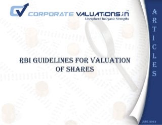 RBI Valuation and Suggested Methodologies (with effects from 01.04.2014)