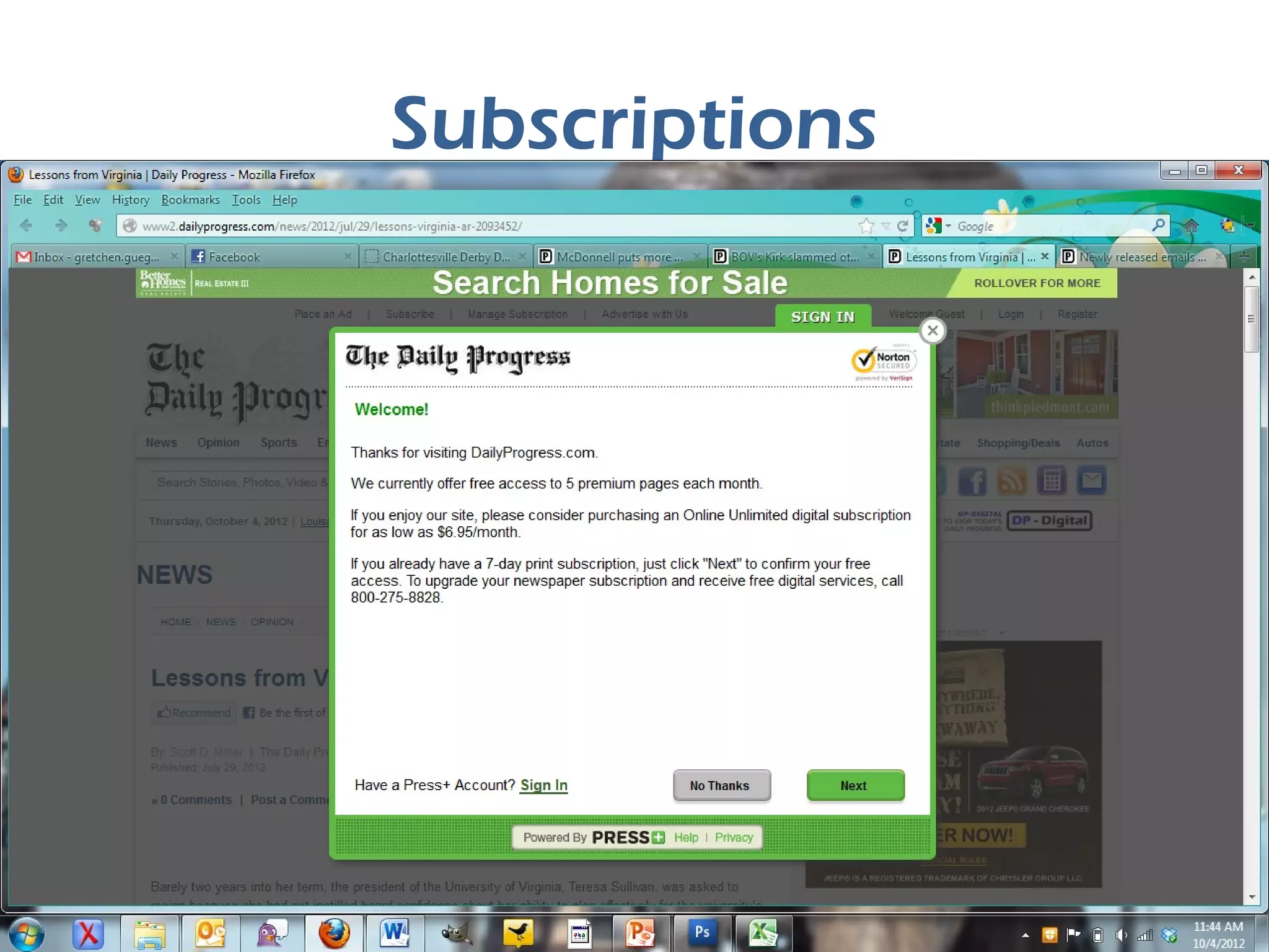 Subscriptions
 