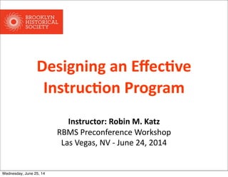 Designing an Effective Instruction Program | PDF