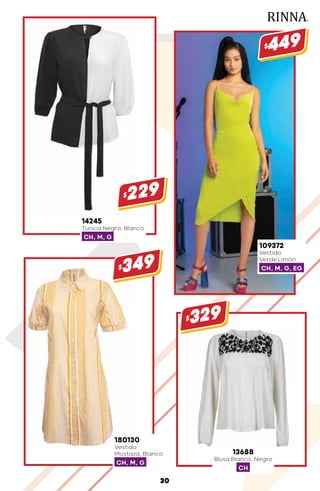 13688
Blusa Blanco, Negro
CH
$329
180130
Vestido
Mostaza, Blanco
CH, M, G
$349
14245
Túnica Negro, Blanco
CH, M, G
$229
109372
Vestido
Verde Limón
CH, M, G, EG
$449
30
 