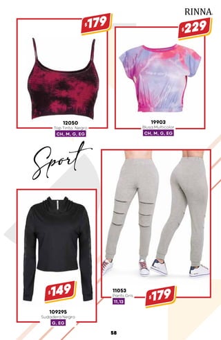 11053
Pants Gris
11,13
$179
109295
Sudadera Negro
G, EG
$149
12050
Top Tinto, Negro
CH, M, G, EG
$179
19903
Blusa Multicolor
CH, M, G, EG
$229
58
Sport
 