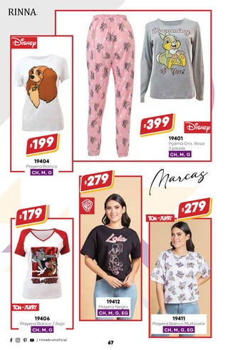 19411
Playera Blanco Multicolor
CH, M, G, EG
$279
19406
Playera Blanco / Rojo
CH, M, G
$179
19412
Playera Negro
CH, M, G, EG
$279
19401
Pijama Gris, Rosa
2 piezas
CH, M, G
$399
19404
Playera Blanco
CH, M, G
$199
67
Marcas
 