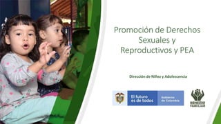 Promoción de Derechos
Sexuales y
Reproductivos y PEA
Dirección de Niñez y Adolescencia
 