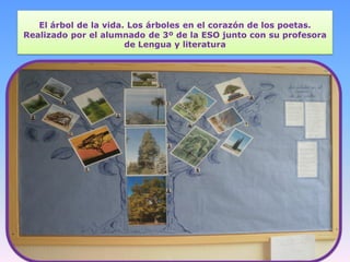 El árbol de la vida. Los árboles en el corazón de los poetas.
Realizado por el alumnado de 3º de la ESO junto con su profesora
                       de Lengua y literatura
 