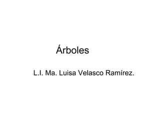 Árboles  L.I. Ma. Luisa Velasco Ramírez. 
