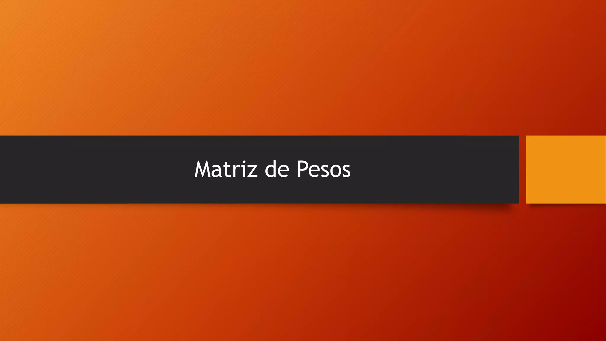 Matriz de Pesos
 