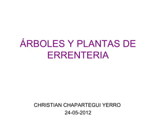 ÁRBOLES Y PLANTAS DE
    ERRENTERIA




  CHRISTIAN CHAPARTEGUI YERRO
            24-05-2012
 