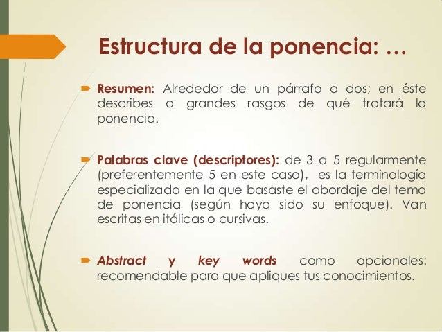 Rúbricas de evaluación para ponencia
