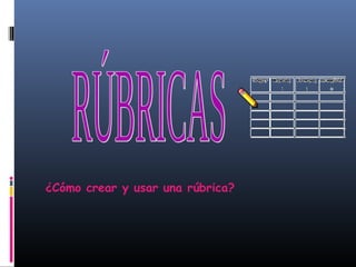 ¿Cómo crear y usar una rúbrica?
 