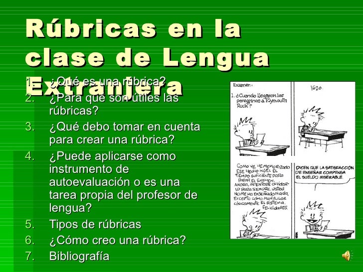 Rúbricas En La Clase De Lengua Extranjera