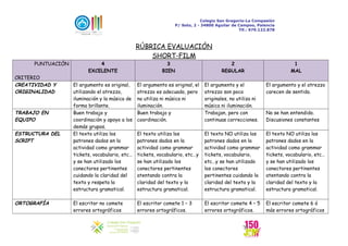 Colegio San Gregorio-La Compasión
P/ Soto, 2 - 34800 Aguilar de Campoo, Palencia
Tlf.: 979.122.878

RÚBRICA EVALUACIÓN
SHO...