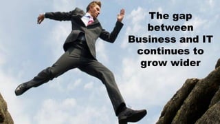 The gap
                                      between
                                   Business and IT
                                    continues to
                                     grow wider




4/15/2013   © Right Brain Systems LLC.          13
 
