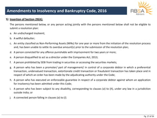 RBSA Advisors Research Report - Evolution of Insolvency and Bankruptcy Code, 2016