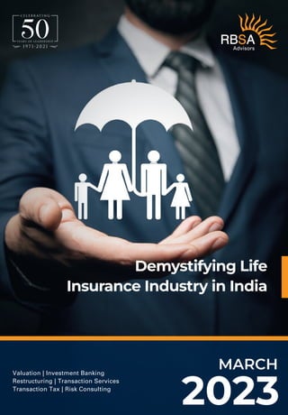 Demystifying Life
Insurance Industry in India
MARCH
2023
Valuation | Investment Banking
Restructuring | Transaction Services
Transaction Tax | Risk Consulting
 