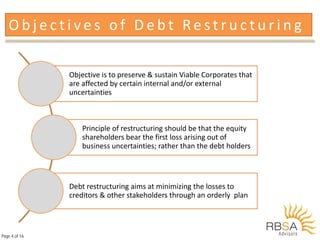 :: Evolution of debt restructuring mechanisms in India :: | PDF