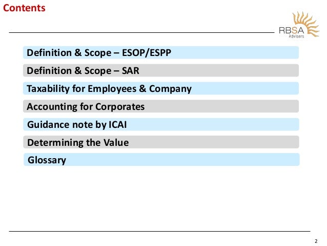 Taxability of employee stock options in india