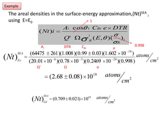 Example The areal densities in the surface-energy approximation,(Nt)SEAi using  E=E010.998DTRCBiAieQ’Ωσ
