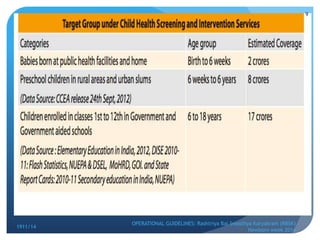 OPERATIONAL GUIDELINES: Rashtriya Bal Swasthya Karyakram (RBSK)
Newborn week 2014
9
1911/14
 