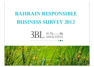 BAHRAIN RESPONSIBLE
BUSINESS SURVEY 2012
 