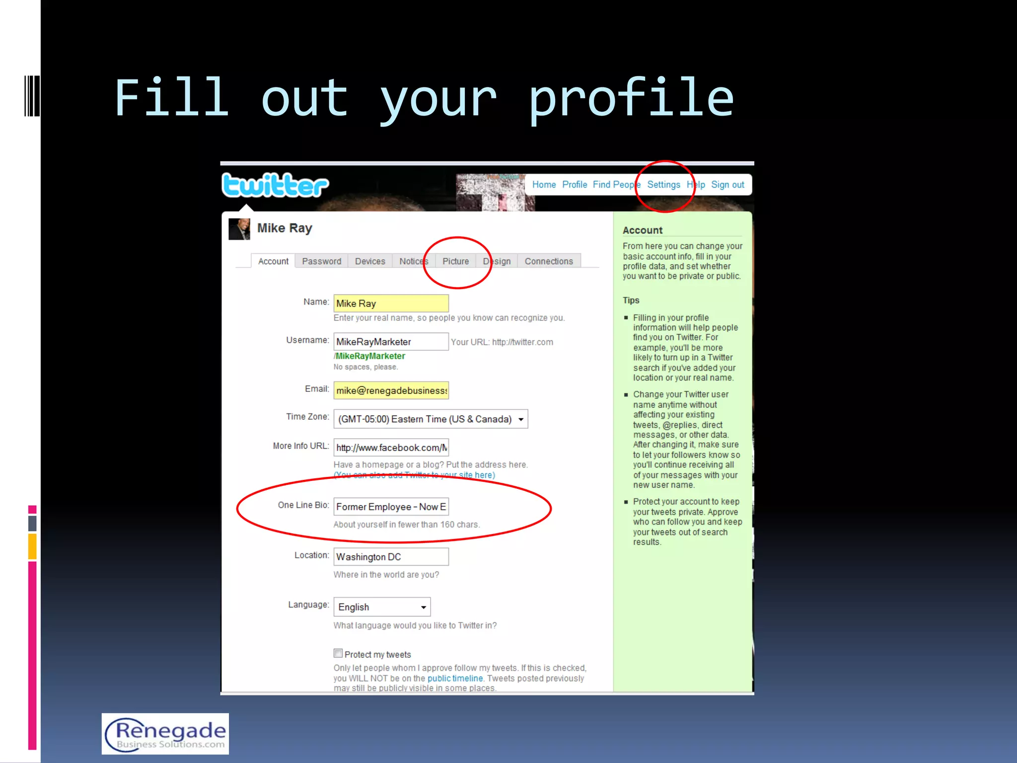 Fill out your profile
 