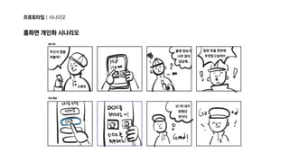 프로토타입|시나리오
홈화면개인화시나리오
as-is
to-be
무신사앱을 

켜볼까?
Z세대
홈에정보가 

너무많아

답답해..
힙한옷을한번에 

추천받고싶어!!!
오!딱내가

원했던

옷이다
 