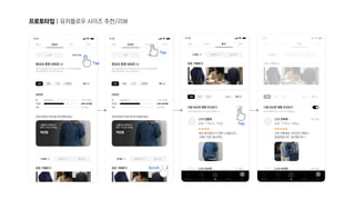 프로토타입 | 유저플로우 사이즈 추천/리뷰
Scroll
Tap
Tap
Tap
 