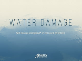 Rainbow International Presents: Water Damage