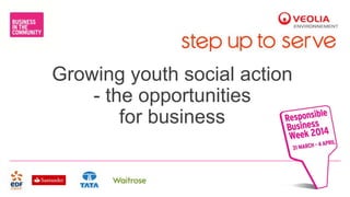 Growing youth social action
- the opportunities
for business
 