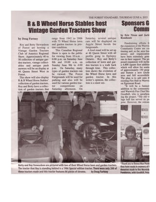 R & B Wheel Horse Stables - Standard Article - VGTCOA Show